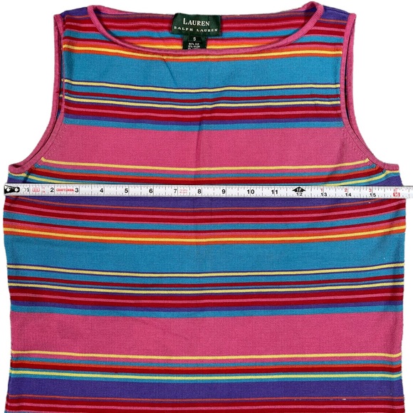 Lauren Ralph Lauren size small rainbow striped sleeveless top, like new! EUC - Picture 6 of 10